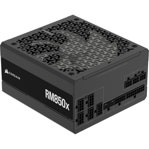 CORSAIR RM850x ATX 3.1 PCIe 5.1 Ready Fully Modular 850W Power Supply – Low-Noise, Cybenetics Gold Efficiency, Native 12V-2×6 Connector – Black