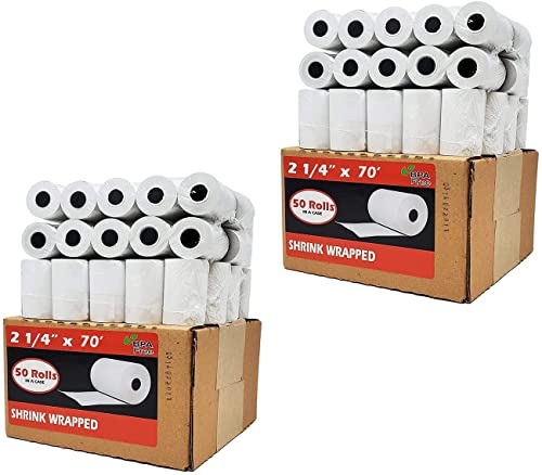 Papel alemán premium 55 g/m² en rollos térmicos 2 1/4 x 70 sin BPA para terminales