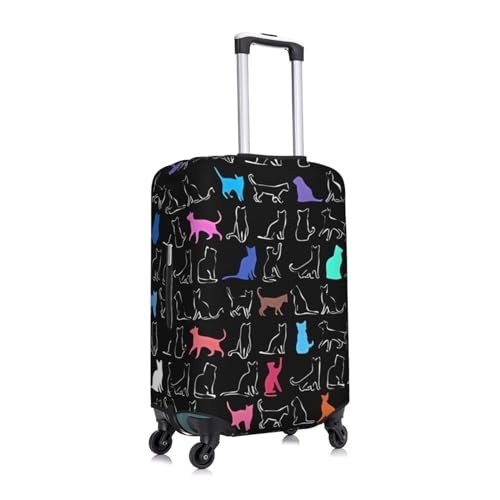 Travel Luggage Cover Spandex Suitcase Protector Bag,Multicolor Cats Dust-Proof Fits 18-32 Inch Luggage, Suitcase Sleeve For Kid And Adult,X-Large3
