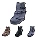 Women's Wedge Platform Ankle Boots Faux Suede Zip Up Double Metal Buckle Vintage Booties for Women Chunky Wedges High Heel Round Toe Fashion Comfortable Casual Short Boots Pumps Shoes(Grey,8.5)