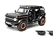 2021 Bronco Matt Black with Orange Stripes and Roof Rack Addictive Desert Designs Just Trucks Series 1/24 Diecast Model Car by Jada 34287