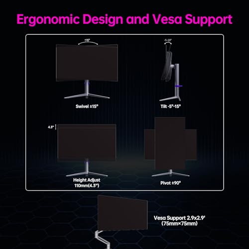 Image of KTC 27 OLED Monitor - 1440p 240hz Monitor 0.03ms GTG, Type-C 65W, Built-in Speakers, 1.5M:1 Contrast Ratio, 136% sRGB, DisplayPort1.4, HDMI2.0,USB-C 3.0, Vesa, PC Moniter for Gaming Movie Office