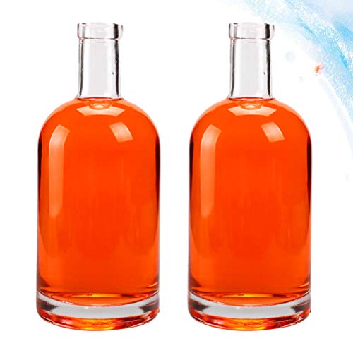 UPKOCH 2 peças de decantador de uísque espesso transparente Vodka garrafa de vinho para Bourbon Bran