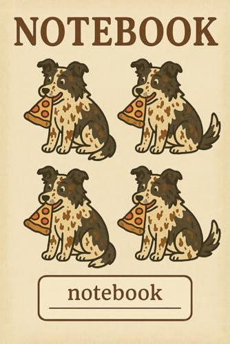 Red Border Collie & Pizza: A Fun-Lover’s Sketchbook | Minimalist Brown Border Collie Composition Notebook, Perfectly Simple Companion: 6x9" 100 Blank ... Pizza Enthusiasts, Journaling and Sketching