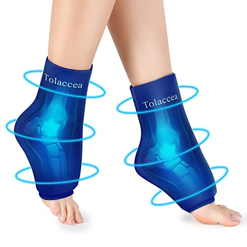 Ankle Foot Ice Pack Wrap for Injuries, Reusable Gel Cold Pack with Cold Compression Therapy, Hot & Cold Therapy Flexible Cold Pack for Achilles Tendonitis,Plantar Fasciitis,Foot Heel