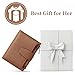 Airkit Small Wallet Women RFID Blocking Soft Leather Bifold Compact Card Holder Wallet for Women with Zipper Coin Pocket 4 ID Window
