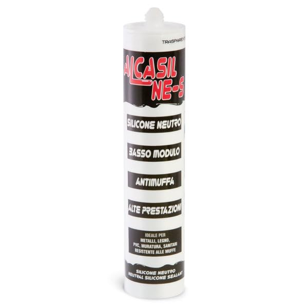 Alcasil NE-S, Sigillante Siliconico, Professionale, Neutro, Basso Modulo, Antimuffa, 310ml (6)