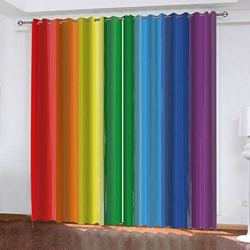 SVTUSR Cortinas Opacas Termicas Aislantes con Ojales 2 Piezas Cortinas Salon Dormitorio Modernas Decoración De La Ventana 140X160Cm 3D Estampado De Arcoíris Patrón Infantiles