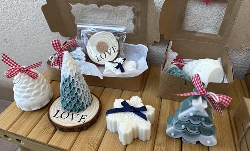 4 velas de soja navideñas con aromas a coco, chocolate y jengibre.