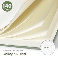 Taja Lined Spiral Notebook for Work, 5.7"x7.9" Spiral Journal College Ruled — image 2