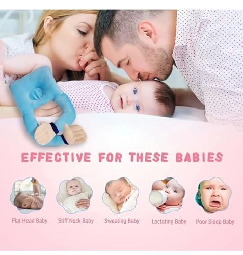 Image of U-Shaped Sleeping Pillow with Arms, Pink Plush Body Support Cushion, 38cm Ergonomic Design, Soft Fabric