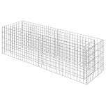 vidaXL Gabion Raised Bed in Silver, Galvanised Steel Material - High Load Capacity & proof Planter Box Suitable for Gardens, Patios, Decks