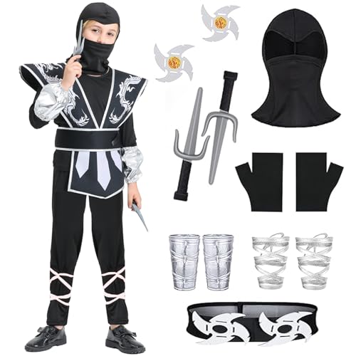 Design completo del set: abbiamo dotato il costume ninja di un set completo di accessori in modo che tu possa vestirti come un vero ninja. Non è necessario acquistare oggetti di scena aggiuntivi. Con loro, tuo figlio potrà distinguersi dalla massa ed essere al centro dell'attenzione durante una festa di cosplay.