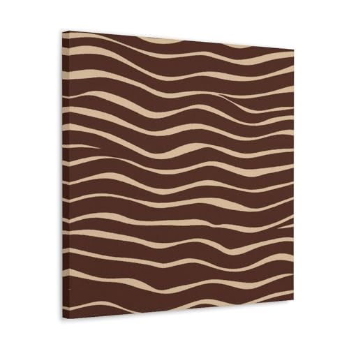 zxxpensy Beige Wavy Horizontal Stripes Organic Wall Art Poster Trendy