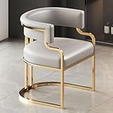 Sillas de comedor de piel sintética, sillón tapizado con respaldo envolvente con marco dorado, elegante silla lateral para sala de estar, escritorio y tocador, comodidad moderna para adultos