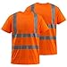 Glory Max High Visibility Class 2 Reflective Short Sleeve T-Shirts Construction Safety Shirts 2-Pack (US, Alpha, X-Large, Regular, Regular, Neon Orange)