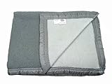 lana virgen caracteristicas Lavado en seco Comptoir du Linge lai518g Manta Lana Virgen, 100% Pura Lana Virgen con Etiqueta Woolmark, Gris, 240 x 260 cm