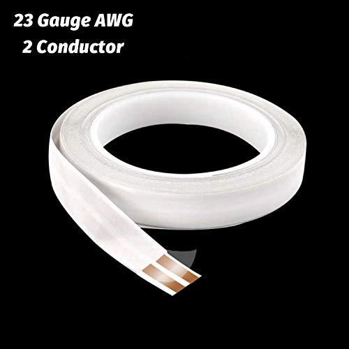 Image of FRANKEVER 50ft 23-Gauge Audio Stereo Speaker Wire Cable,Hidden Super Slim Flat Cable with 2 Converters