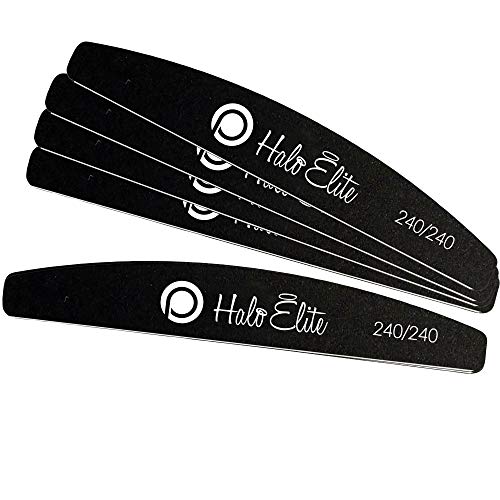 Pure Nails Halo Elite Black Moon Nail Foam Files - 240/240 Grit (Pack Of 5)