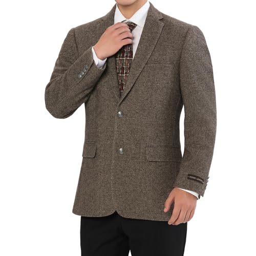 AMY ZHU Men's Wool Blend Blazer Sport Coat with Pockets Classic Fit Two Button Jacket for Business and Daily Wear2