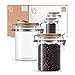 JoyJolt Borosilicate Glass Jars With Bamboo Lids (27oz). 2PC Set of Airtight Storage Jars with Clamp Lids for Pantry Storage. Air Tight Sealable Containers for Kitchen Organization.