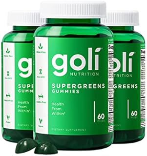Goli SuperGreen Gummy Vitamin - 180 Count - Essential Vitamins and Minerals - Plant-Based, Vegan, Gluten-Free & Gelatin Free - Health from Within
