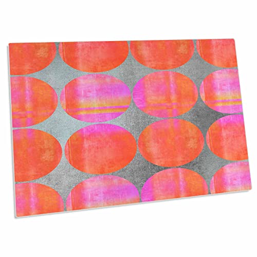 3dRose patrón círculos gris naranja rosa escritorio miniatura 1
