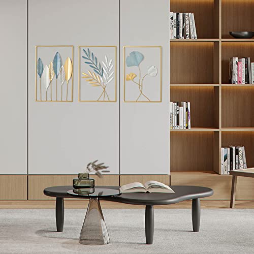 Image of Framing Hub - Golden Metal Wall decor (Set of 3 Leaves wall decor)