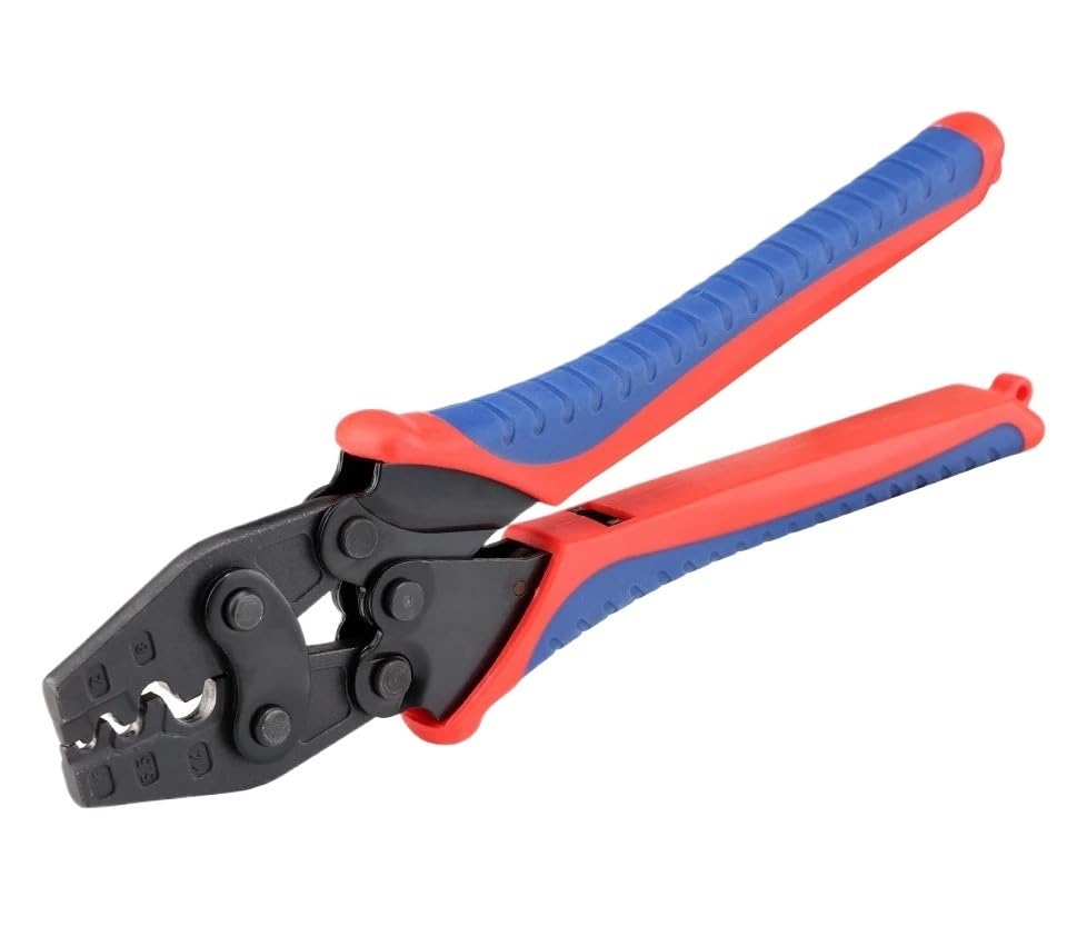 Alicates for engarzar terminales sin aislamiento con trinquete de estilo japonés, mango recto de acero con alto contenido de carbono for conectores de empalme a tope de cobre de 1,25-38 mm²(YEJ-14)