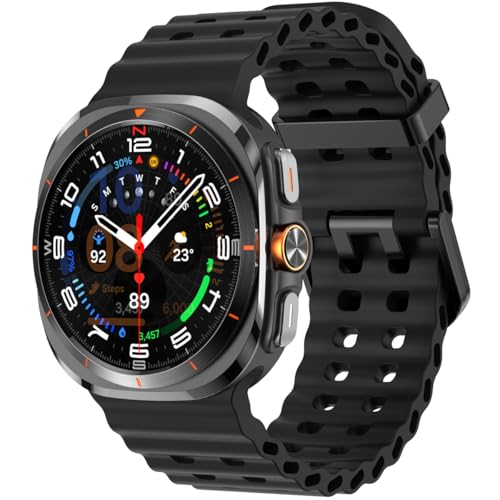 BLBDFCWW 6 Stück Silikon Galaxy Watch Ultra Armband 47mm (Black)
