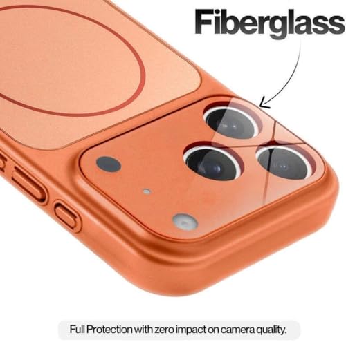 Image of for iPhone 17 Pro Max |Convert to 17 pro /17 Pro Max Style Premium Back Glass Magsafe Wireless Charge Converter Cover for iPhone 17 Pro Max |Convert to 17 pro /17 Pro Max (Orange)