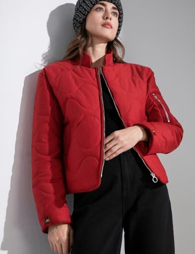 VIEWON Women's Quilted Puffer Winter Lightweight Jacket Short Warm zip up Button Down Coat with Pockets3