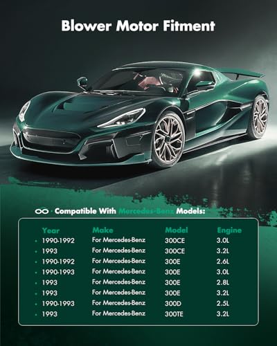 Image of SCITOO HVAC Blower Motor Fit for 1990-1993 for Mercedes-Benz 300CE,1990-1993 for Mercedes-Benz 300D,1990-1993 for Mercedes-Benz 300E,1990-1993 for Mercedes-Benz 300TE,1992-1993 for 400E