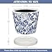 Ceramic Pot for Plants 5.5 inch Blue and White Pot for Plants Small Chinoiserie Planter Pots with Drainage Hole and Saucers Outdoor Inoor Blue Flower Pots for Succulent, Cactus, Snake Plant, Herb