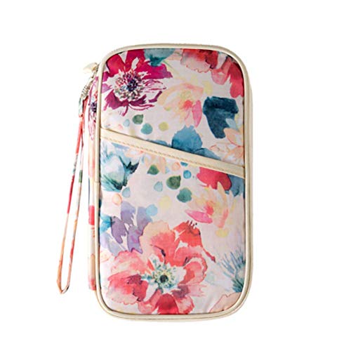 Aranticy Reisepasshülle Reiseetui, Ausweistasche Reiseorganizer Mappe Reise-Dokumente Tasche Reisepass Kreditkarten-Halter Blocking Passport Holder mit Reißverschluss Geldbörse mit Handschlaufe Cover