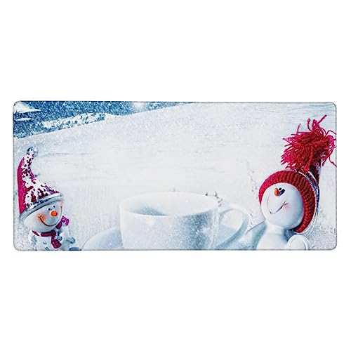 Tapis de souris de jeu bonhomme de neige 90x40 cm étanche pour bureau