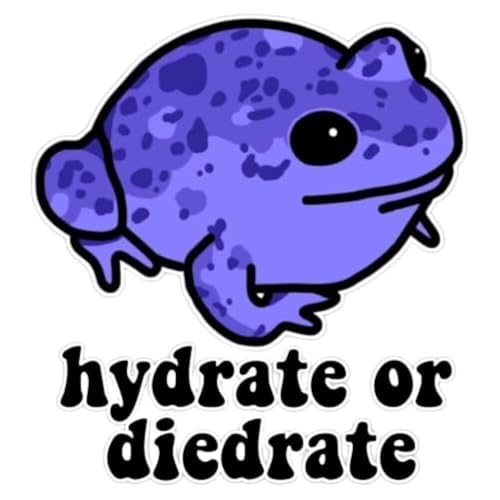 Image of eDesign 2-Pack Hydrate or Diedrate Frog Bumper Sticker Decal - 4 Inches - for Waterbottle Car Truck SUV Van Window Bumper Wall Laptop Tablet Cup Tumbler and Any Smooth Surface