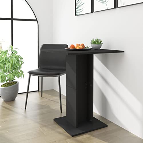 WIFESE Mesa alta de color negro, mesa de cocina, mesa pequeña, mesa alta, mesa de bar, cocina, cocina, isla de cocina, mesa de comedor, mesa de pared, mueble industrial, café, 60 x 60 x 75 cm,