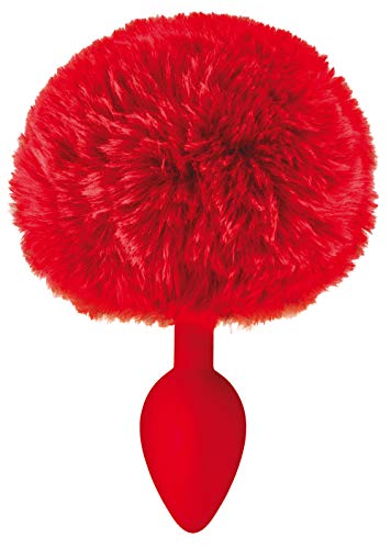 Sweet Caress Plug Anal Pompon Queue de Lapin Rouge