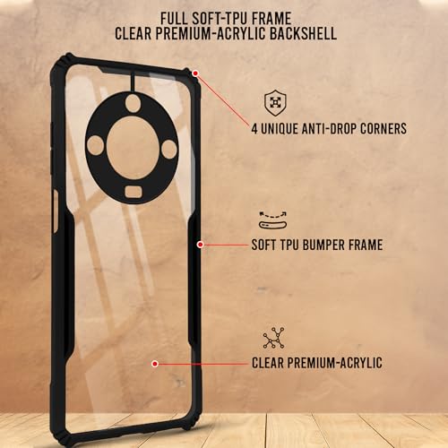 Image of Jkobi Back Cover Case for Lava Blaze 2 5G (Shockproof with Polycarbonate Clear Panel | Professional Black)