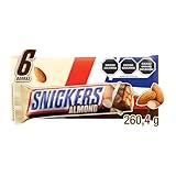 Snickers Almond 6pack de 43.4g por unidad, 260.4g Total.