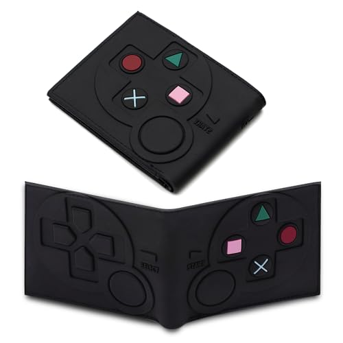 Image of Game Controller Wallets For 6-8 /8-10 /9-12 /12-14 Boys,Kids,Teen Bifold Wallet Multiple Card Slots and Coin Pocket Gamepad Silicone And PU Leather Surface Video Game Kids Wallet in Black