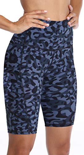 CAMPSNAIL Yoga Biker Shorts for Women High Waist - Workout Running Compression Exercise Gym Shorts Seamless Side Pockets