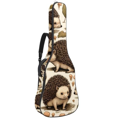 Sac pour guitare multicolore à motif hérisson avec couche protectrice épaisse