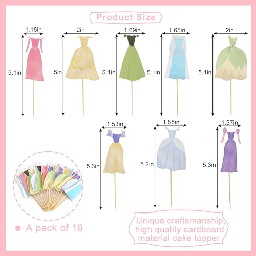 Image of Princess Party Cupcake Topper, Princess First Birthday Party Decoration | Dress Birthday Cake Decoration,Girl's 1st Party Supplies