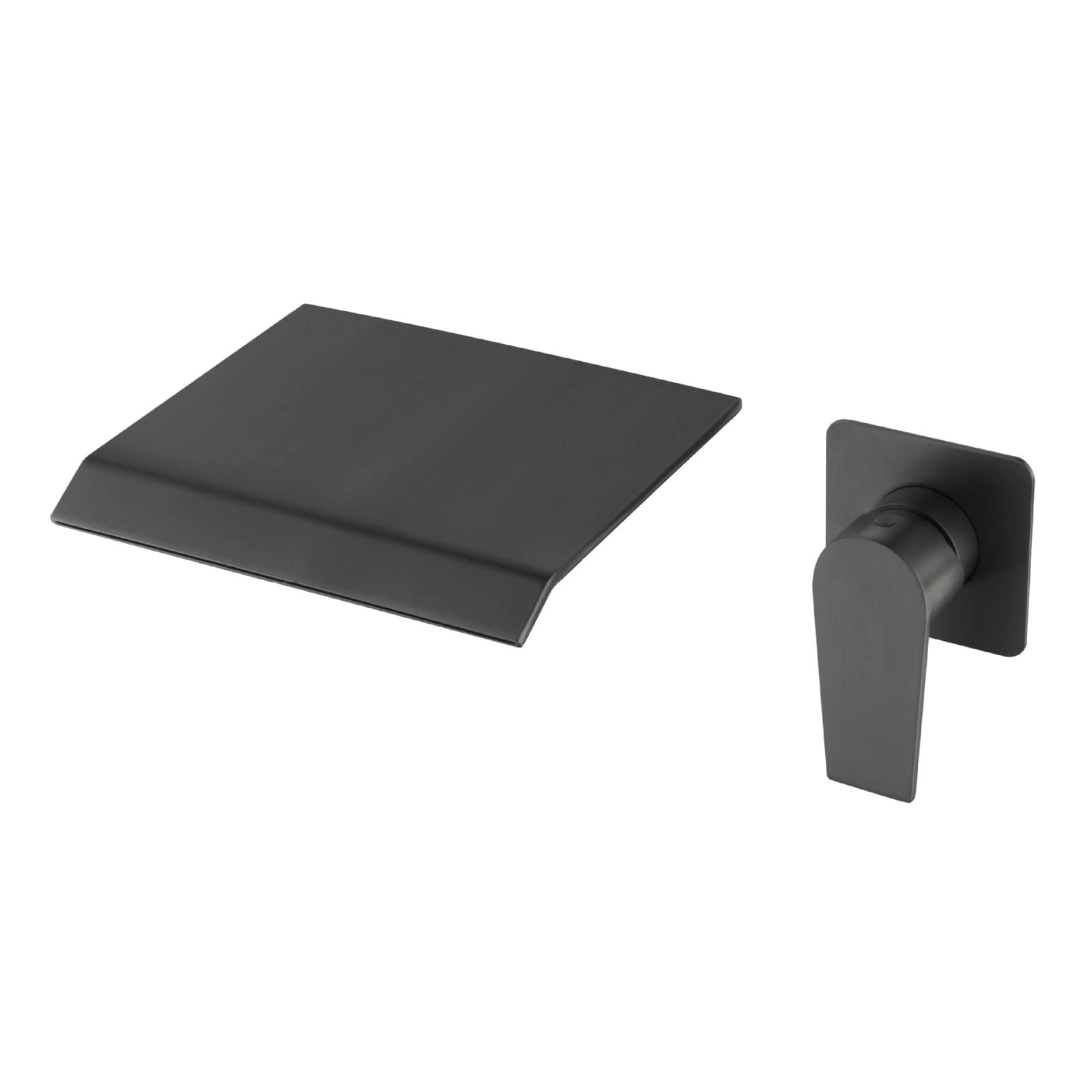 Fanjubei Jet Black 304 Stainless Wall-Mounted Concealed Hot And Cold Water Faucet, Matte Black