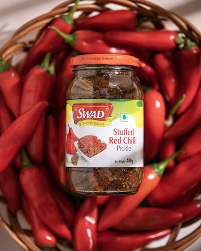 Image of SWAD Stuffed Red Chilli Pickle 400 gm Each | Pack of 2
