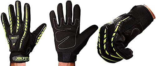 KIKFIT Gants de cyclisme en cuir pour fauteuil roulant avec doigts et gants thermiques de conduite haute visibilité pour toutes les conditions météorologiques (Taille M) Cover