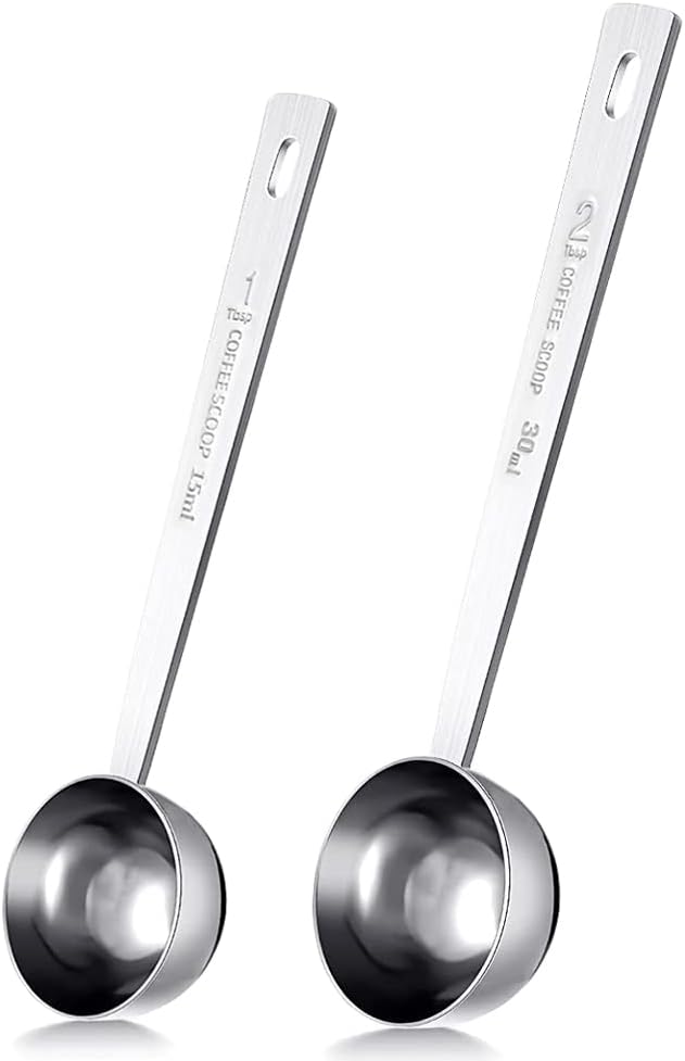 Long Handle Coffee Scoop Set 1 Tbsp 2 Tbsp Measuring Scoop