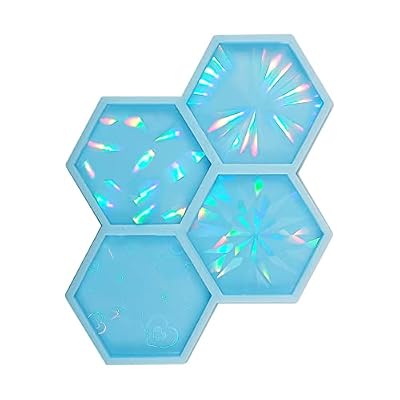 Holographic-Epoxy Resin Silicone Mold Phone Stand Grip Top Mold Hexagon Phone Grip Holder Resin Mold Making Craft